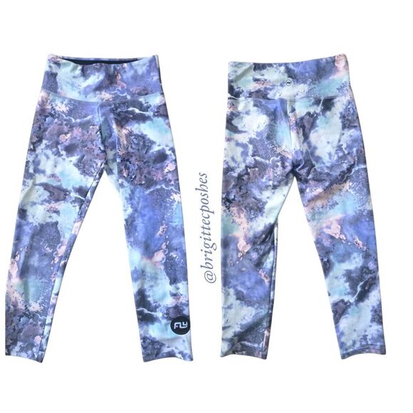 FLYWHEEL Cropped Blue,Grey & Pink Legging - Picture 2 of 6